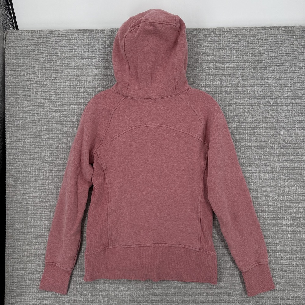Lululemon Full Zip Hoodie Women Size 8 Pink Fleece Cotton Polyester Slim - Picture 2 of 12